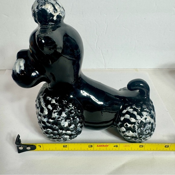 Vintage Redware Black Glaze Standing Poodle Figurine. Approx. 5.5”h x 5”l. - Picture 11 of 12